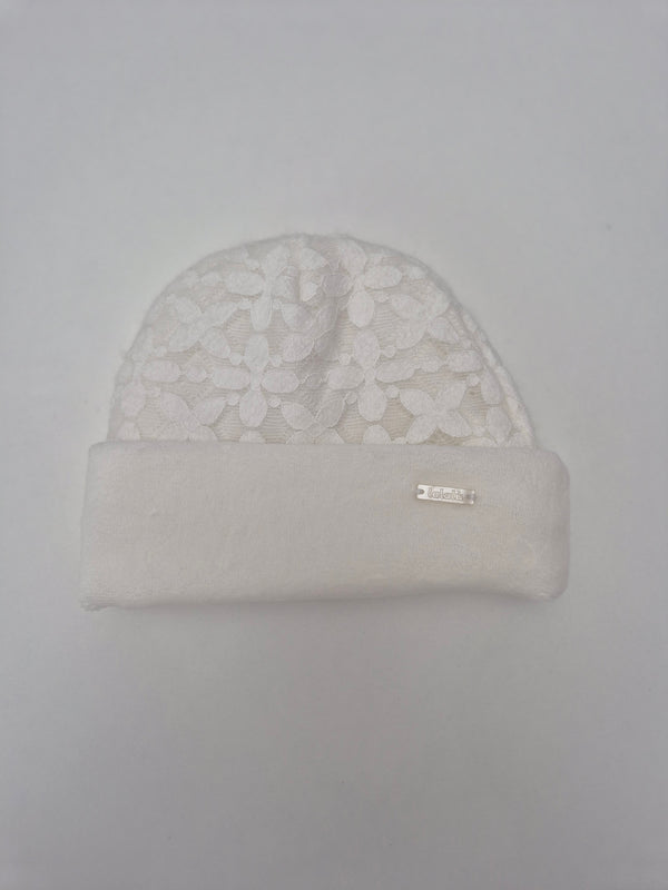 Cappellino in pizzo e ciniglia