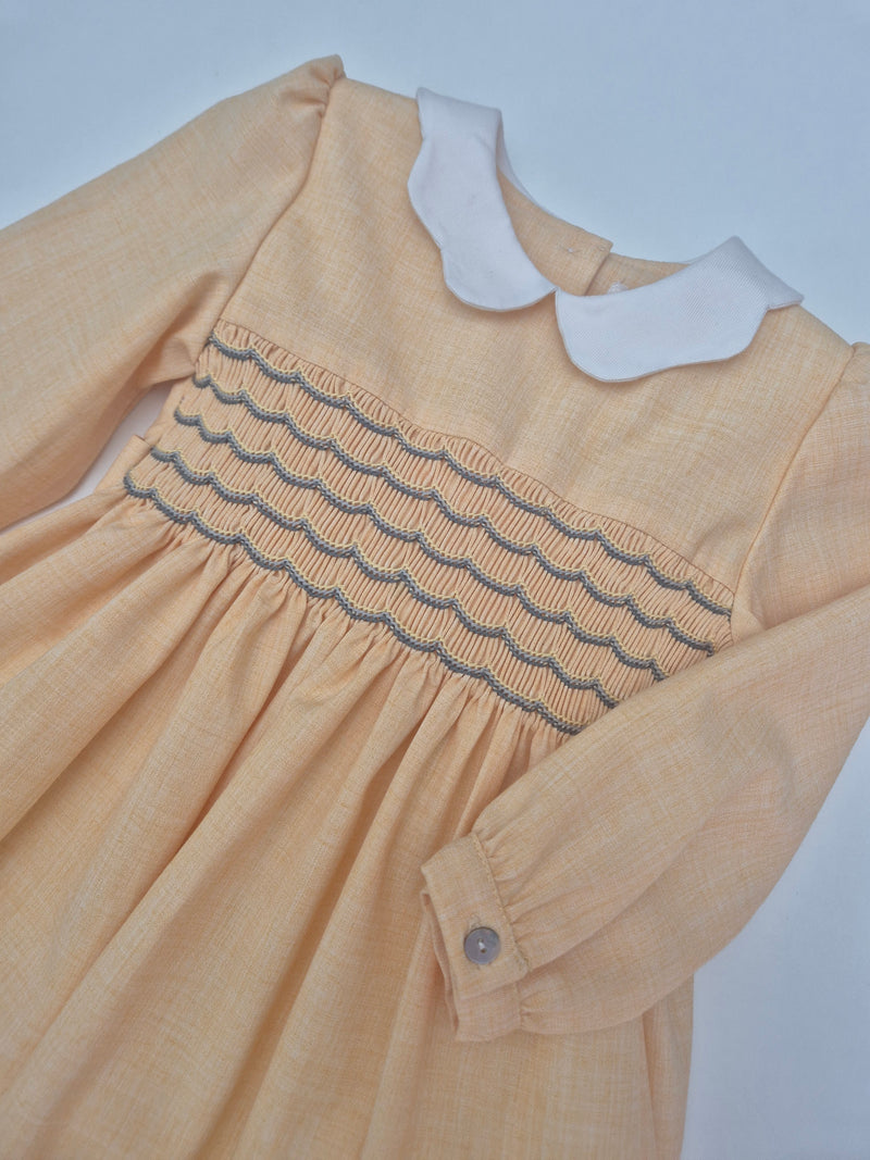 Abito in flanella con punto smock vari colori