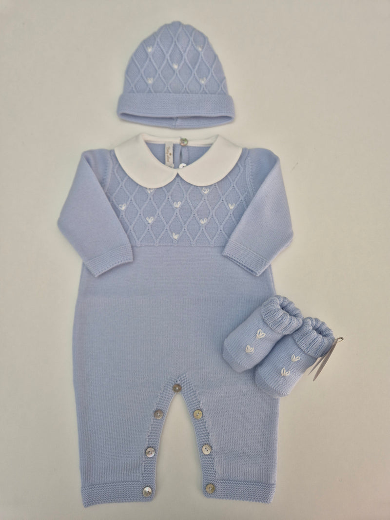 Tutina in pura lana con cappellino e babbucce