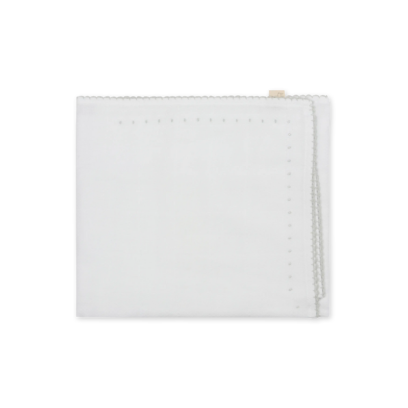 Quadrato mussola in cotone pois grigi