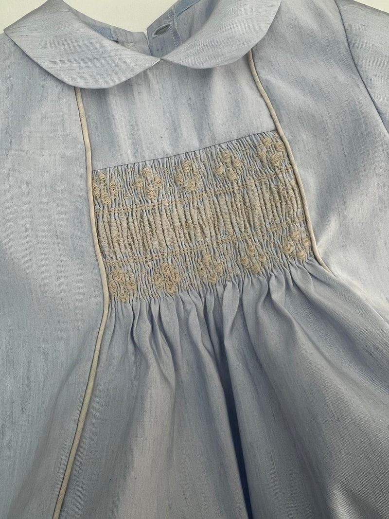 Pagliaccetto cerimonia in shantung punto smock