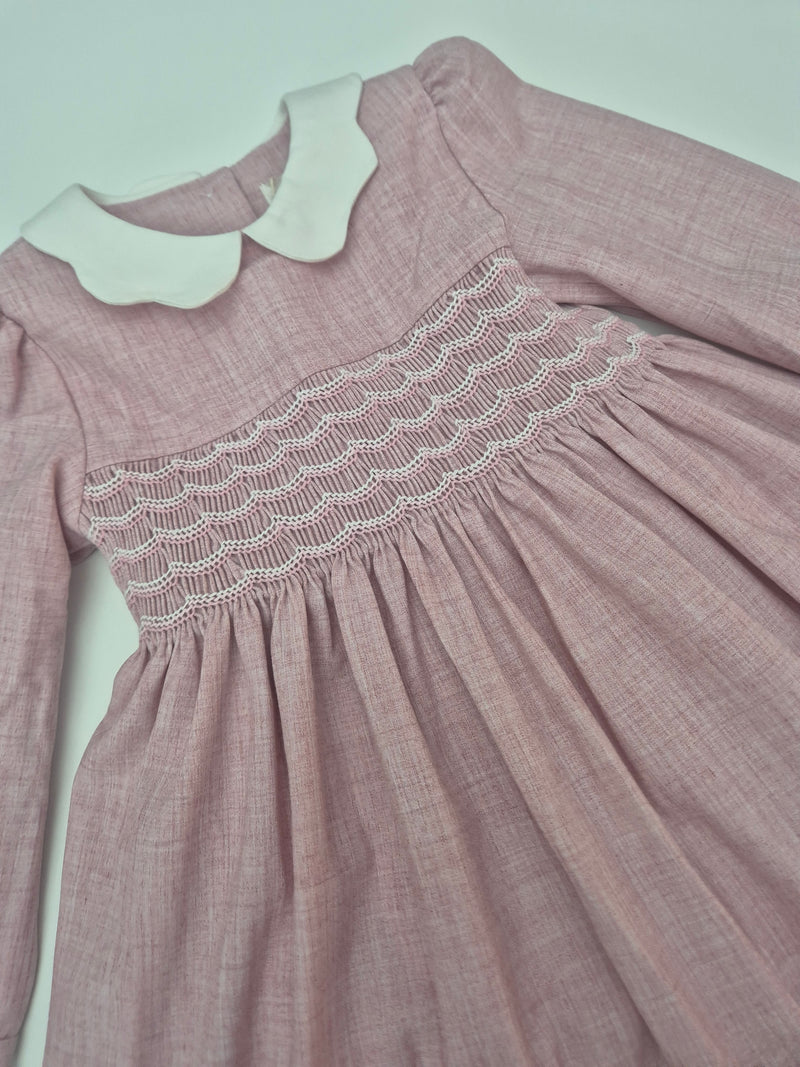 Abito in flanella con punto smock vari colori