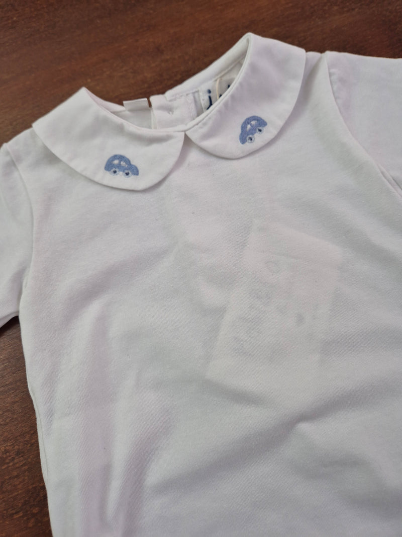 Body in cotone Jersey con ricamo macchinine