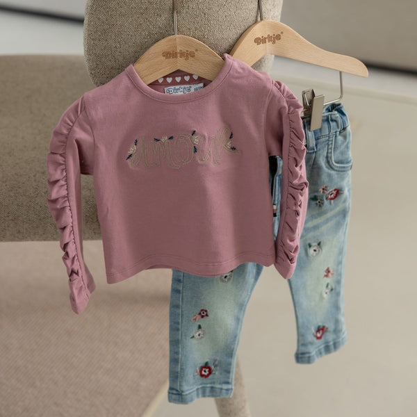 Jeans bimba ricamati