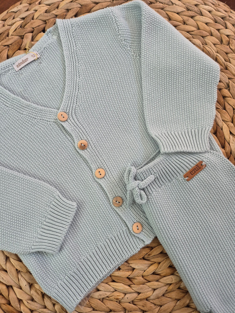 Completo cardigan e bermuda in cotone