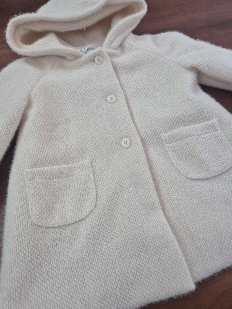 Cappotto in panno con cappuccio
