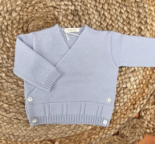 Cardigan incrociato in pura lana