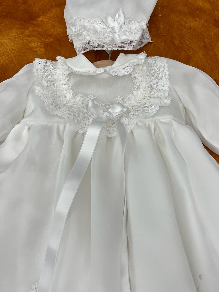 Abito battesimale in organza in seta