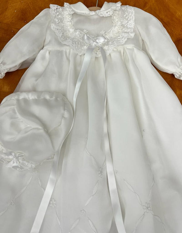 Abito battesimale in organza in seta